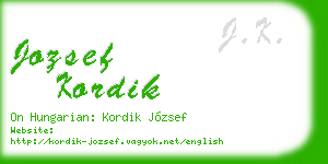 jozsef kordik business card