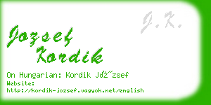 jozsef kordik business card